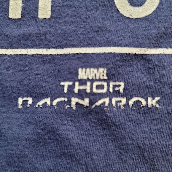 Thor tee shirt boys youth large or mens small navy blue Ragnarok Marvel - Picture 3 of 5